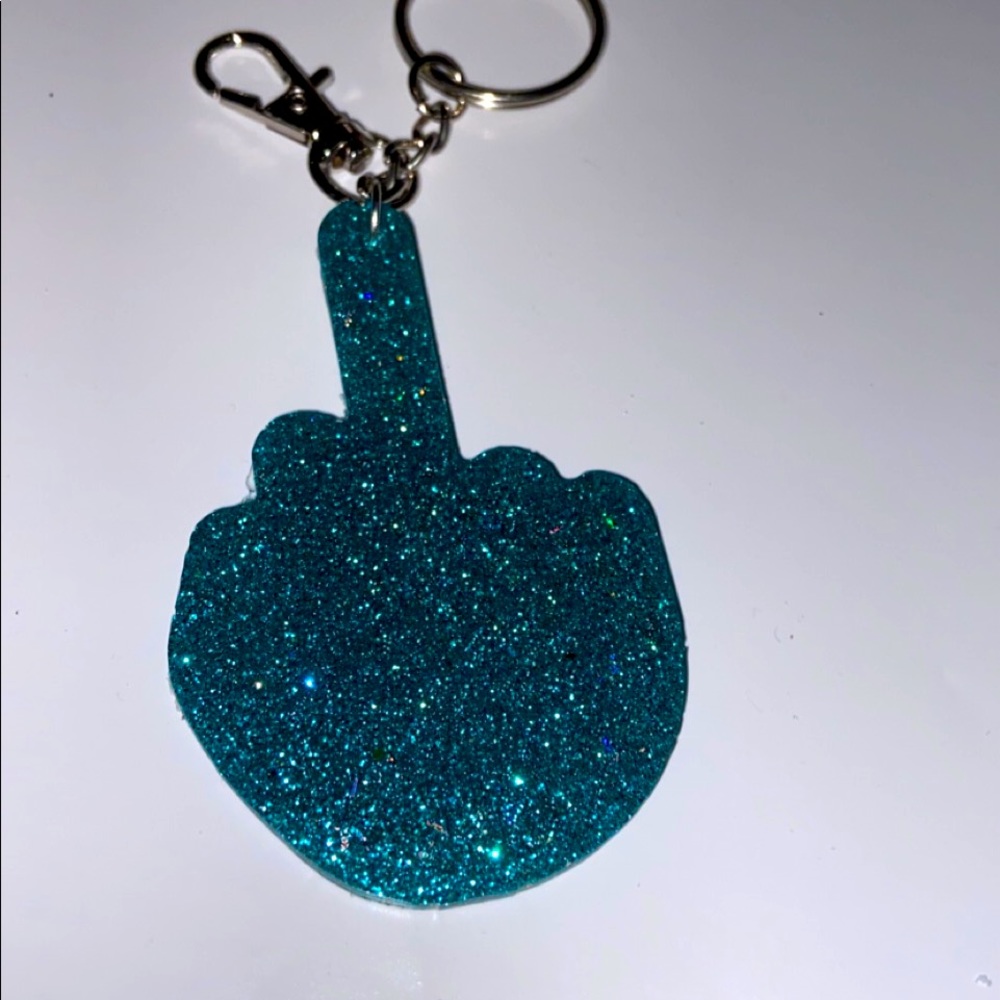 Middle Finger Resin Keychain
